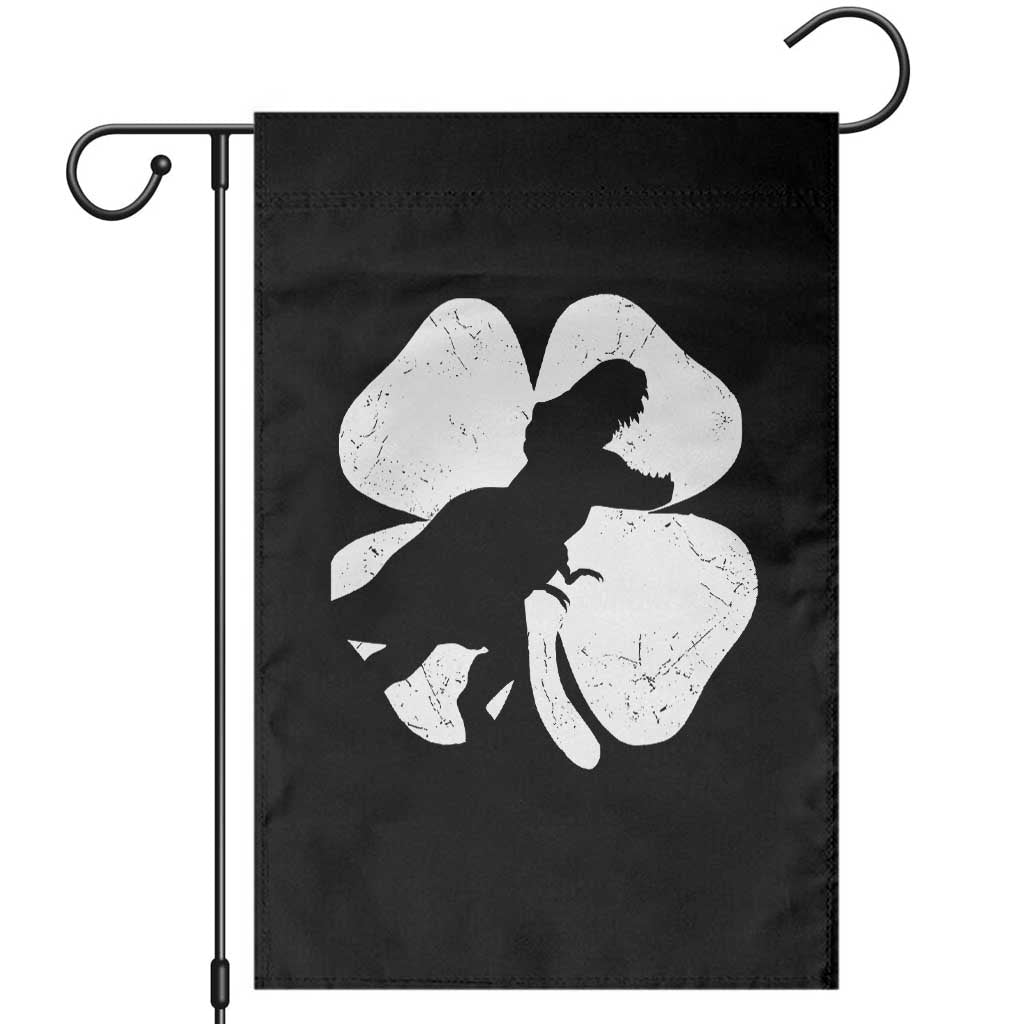 Dinosaur St Patricks Day Shamrock Garden Flag Silhouette Boys Toddler Kids TS10 Black Print Your Wear
