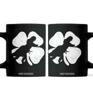 Dinosaur St Patricks Day Shamrock Coffee Mug Silhouette Boys Toddler Kids TS10 Black Print Your Wear