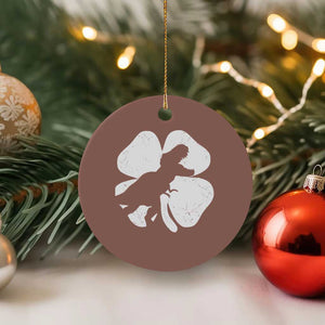 Dinosaur St Patricks Day Shamrock Ceramic Ornament Silhouette Boys Toddler Kids TS10 1pc Mocha Print Your Wear