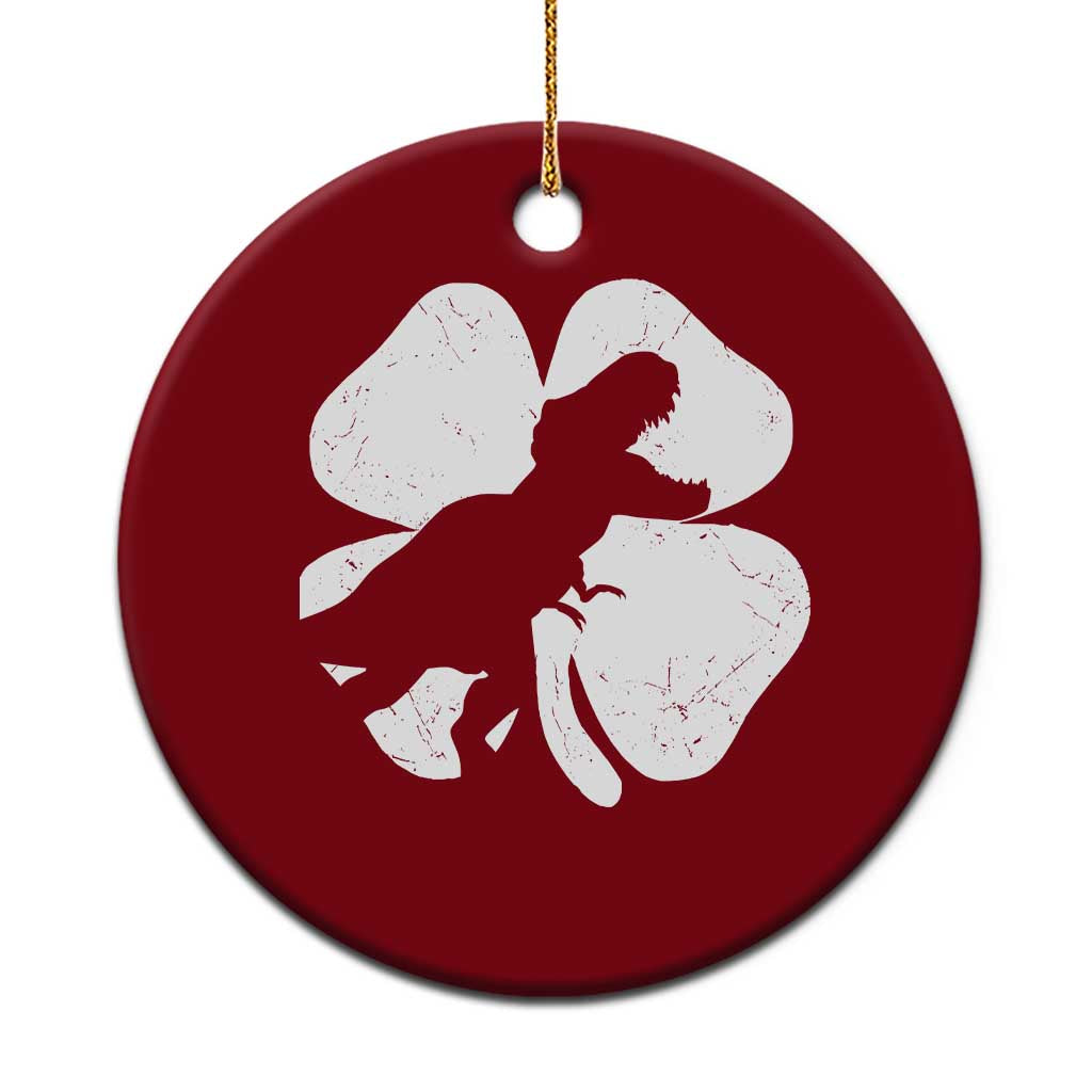 Dinosaur St Patricks Day Shamrock Ceramic Ornament Silhouette Boys Toddler Kids TS10 1pc Red Print Your Wear