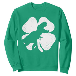 Dinosaur St Patricks Day Shamrock Sweatshirt Silhouette Boys Toddler Kids TS10 Irish Green Print Your Wear