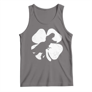 Dinosaur St Patricks Day Shamrock Tank Top Silhouette Boys Toddler Kids TS10 Deep Heather Print Your Wear