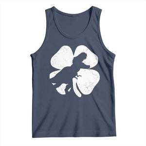 Dinosaur St Patricks Day Shamrock Tank Top Silhouette Boys Toddler Kids TS10 Navy Print Your Wear