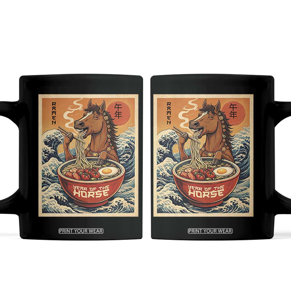 Zodiac Lunar New Year Of The Horse 2026 Coffee Mug Ramen Lovers TS10 Black Print Your Wear