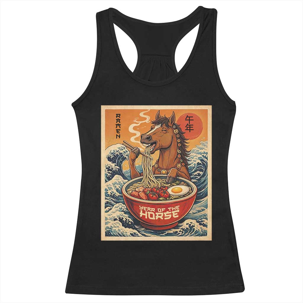 Zodiac Lunar New Year Of The Horse 2026 Racerback Tank Top Ramen Lovers TS10 Black Print Your Wear