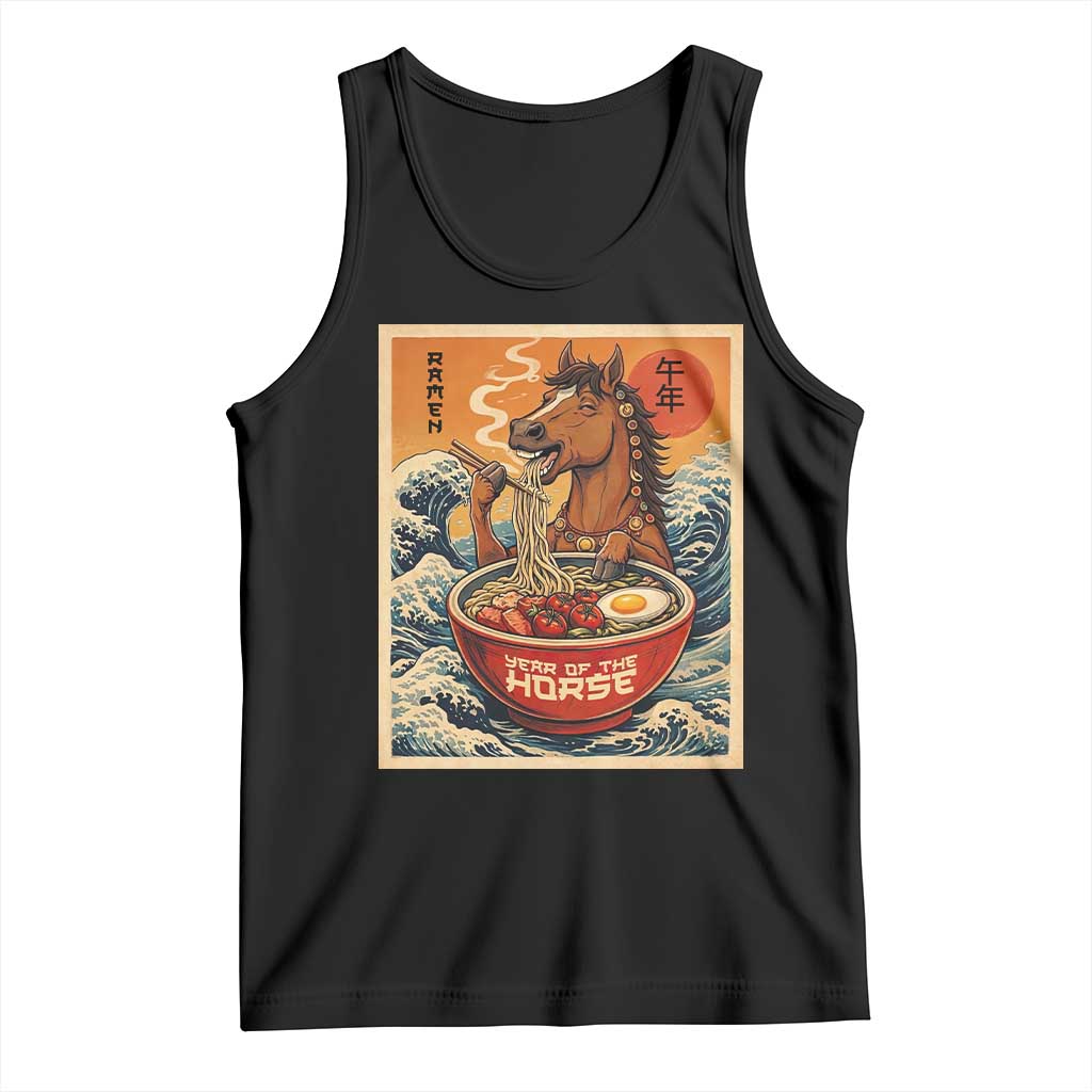 Zodiac Lunar New Year Of The Horse 2026 Tank Top Ramen Lovers TS10 Black Print Your Wear