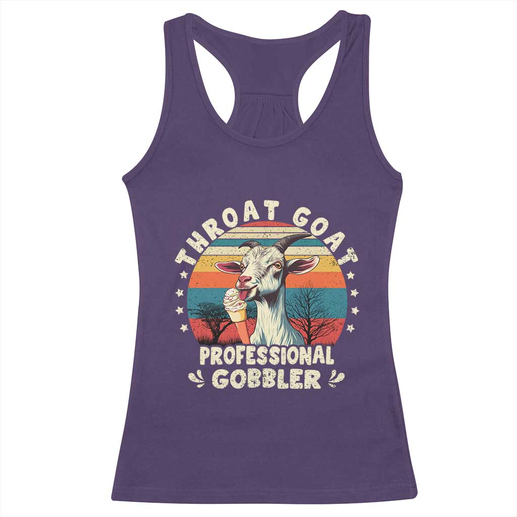 Throat Goat Racerback Tank Top Funny Dirty Humor Embarrassment Vintage TS10 Purple Print Your Wear