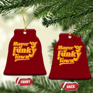 Retro Mayor of Funky Town Ceramic Ornament Funny Vintage 70s Disco Party TS10 Print Your Wear