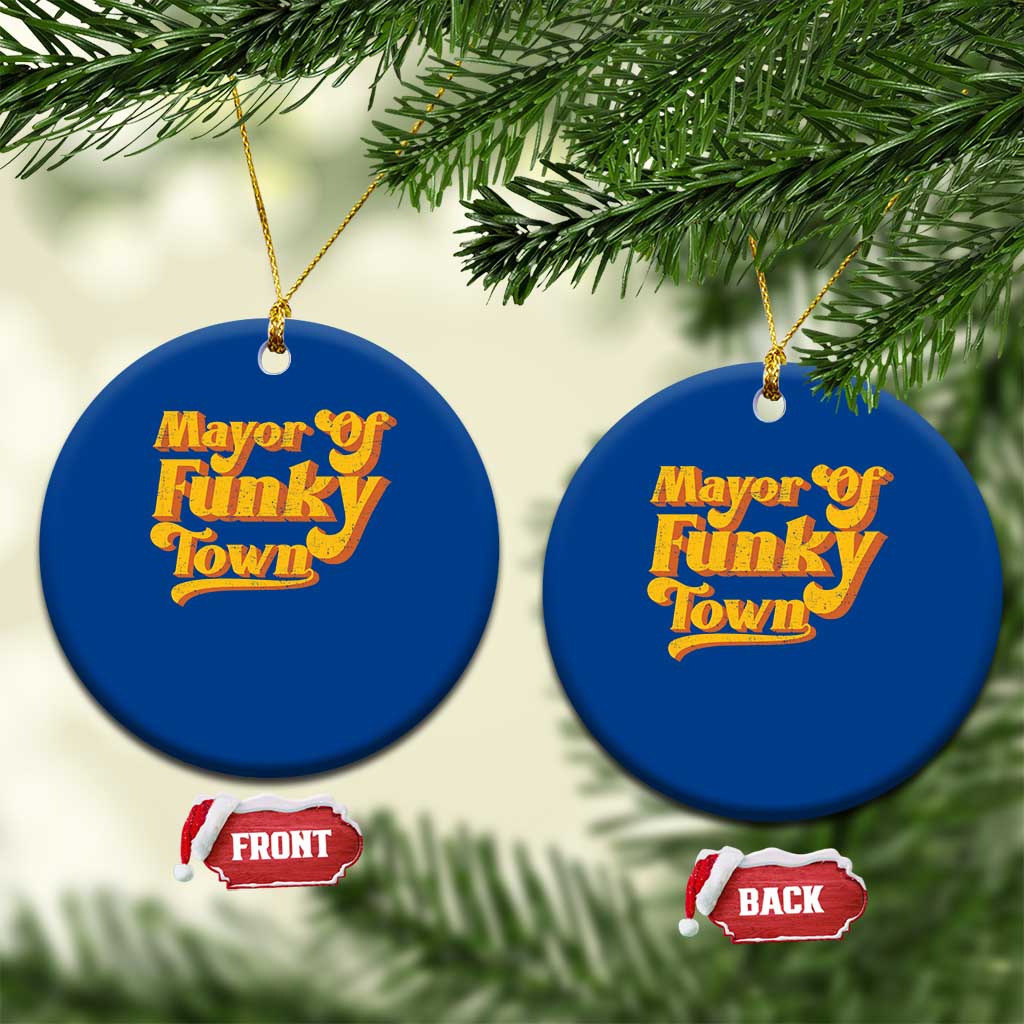 Retro Mayor of Funky Town Ceramic Ornament Funny Vintage 70s Disco Party TS10 1pc Blue Print Your Wear
