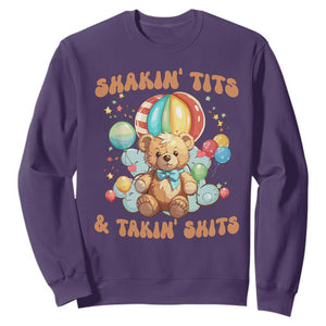 Shakin' Tits and Takin' Shits Sweatshirt Naughty Funny Inappropriate TS10 Purple Print Your Wear