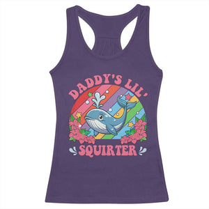 Funny Daddy's Lil Squirter Inappropriate Embarrassing Racerback Tank Top TS10 Purple Print Your Wear