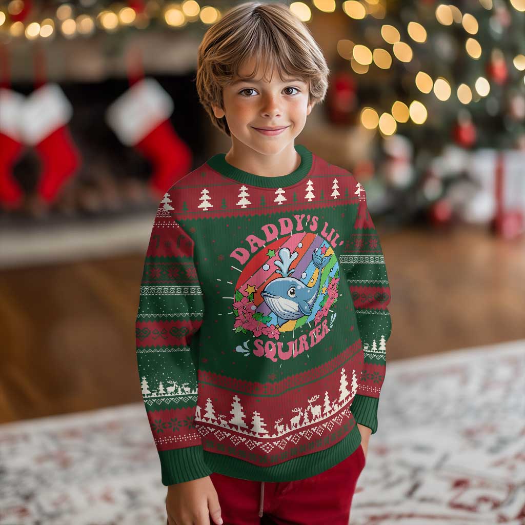 Funny Daddy's Lil Squirter Inappropriate Embarrassing Knit Sweatshirt TS10 Christmas Print Your Wear
