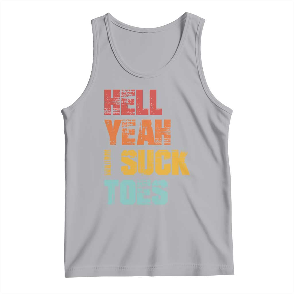 Funny Inappropriate Embarrassing Tank Top Funny Foot Fetish Sucking Toes Cringe Offensive Humor TS10 Athletic Heather Print Your Wear