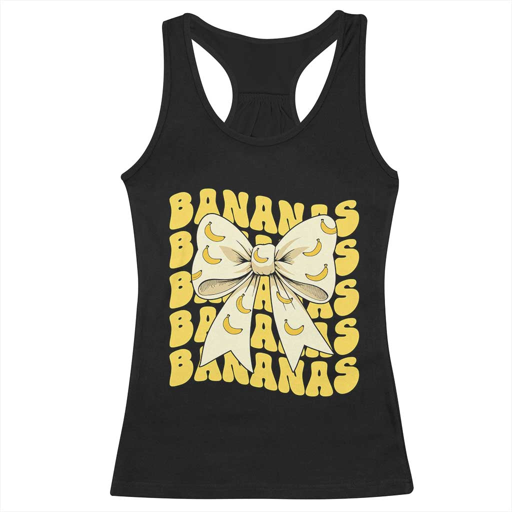 Bananas Coquette Bow Racerback Tank Top Retro Banana Lovers Women Girls Kids TS10 Black Print Your Wear