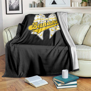 Bananas Coquette Bow Throw Blanket Retro Throwback Popular Fruit Humor Banana Classic TS10 Print Your Wear