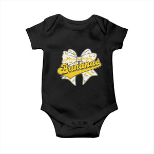 Bananas Coquette Bow Baby Onesie Retro Throwback Popular Fruit Humor Banana Classic TS10 Black Print Your Wear