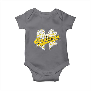 Bananas Coquette Bow Baby Onesie Retro Throwback Popular Fruit Humor Banana Classic TS10 Charcoal Print Your Wear