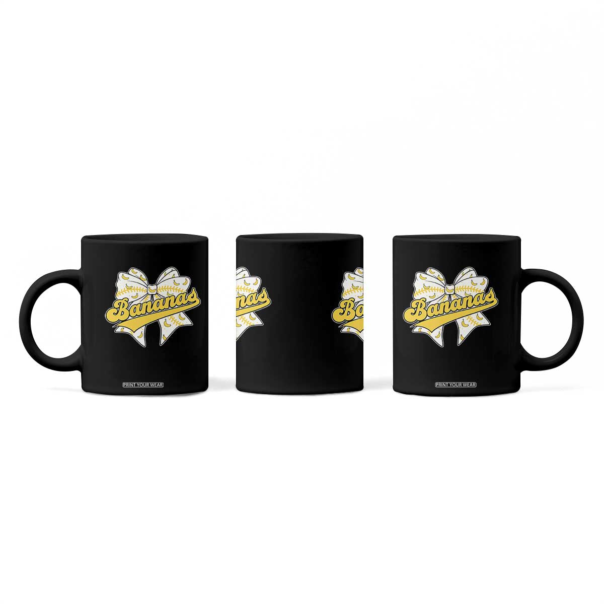 Bananas Coquette Bow Coffee Mug Retro Throwback Popular Fruit Humor Banana Classic TS10 Print Your Wear