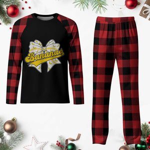 Bananas Coquette Bow Plaid Pajama Set Retro Throwback Popular Fruit Humor Banana Classic TS10 Buffalo Plaid Print Your Wear