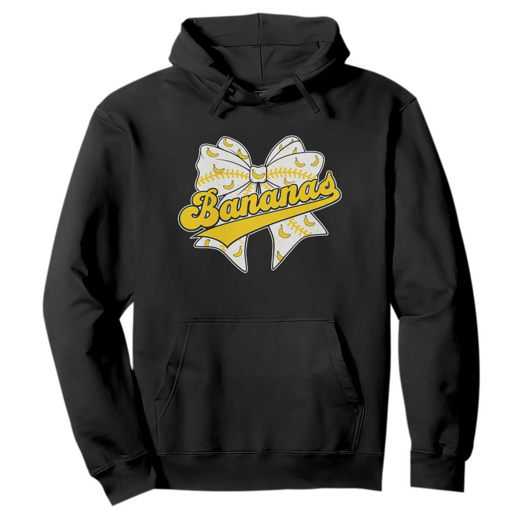 Bananas Coquette Bow Hoodie Retro Throwback Popular Fruit Humor Banana Classic TS10 Black Print Your Wear
