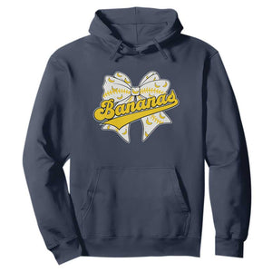 Bananas Coquette Bow Hoodie Retro Throwback Popular Fruit Humor Banana Classic TS10 Navy Print Your Wear