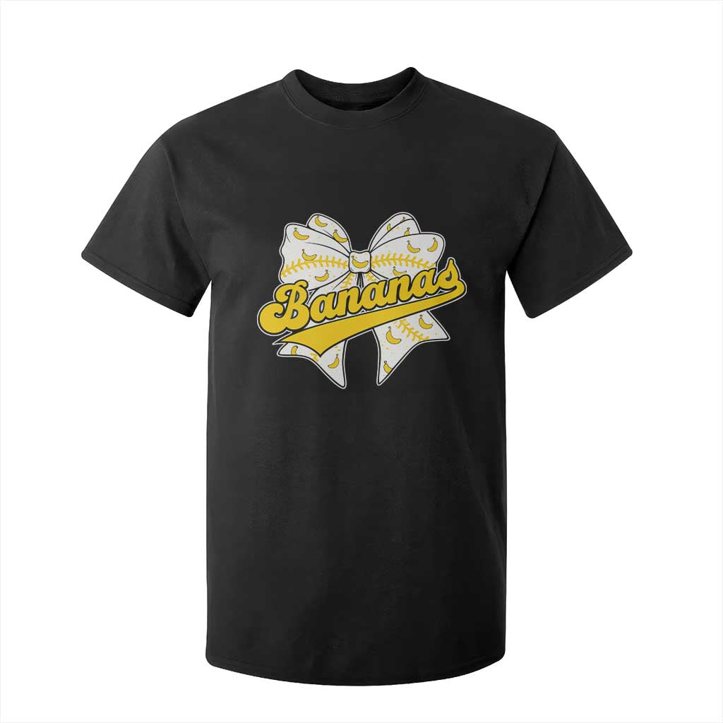 Bananas Coquette Bow T Shirt For Kid Retro Throwback Popular Fruit Humor Banana Classic TS10 Black Print Your Wear