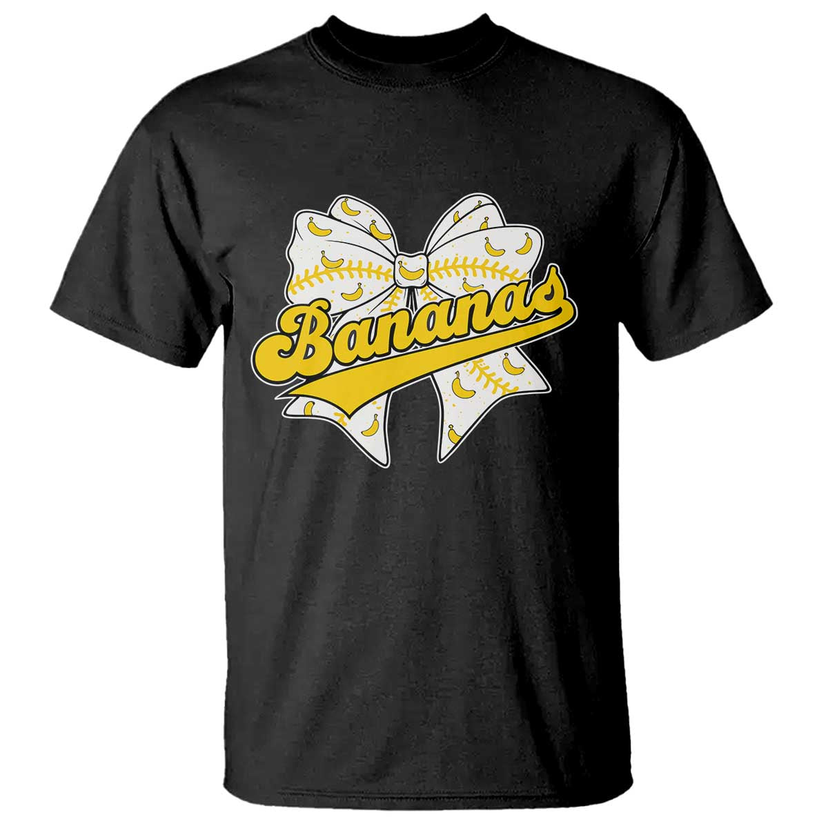 Bananas Coquette Bow T Shirt Retro Throwback Popular Fruit Humor Banana Classic TS10 Black Print Your Wear