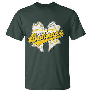 Bananas Coquette Bow T Shirt Retro Throwback Popular Fruit Humor Banana Classic TS10 Dark Forest Green Print Your Wear