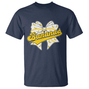 Bananas Coquette Bow T Shirt Retro Throwback Popular Fruit Humor Banana Classic TS10 Navy Print Your Wear