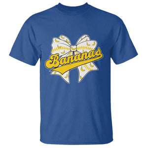 Bananas Coquette Bow T Shirt Retro Throwback Popular Fruit Humor Banana Classic TS10 Royal Blue Print Your Wear
