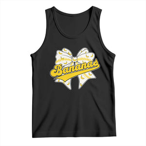 Bananas Coquette Bow Tank Top Retro Throwback Popular Fruit Humor Banana Classic TS10 Black Print Your Wear