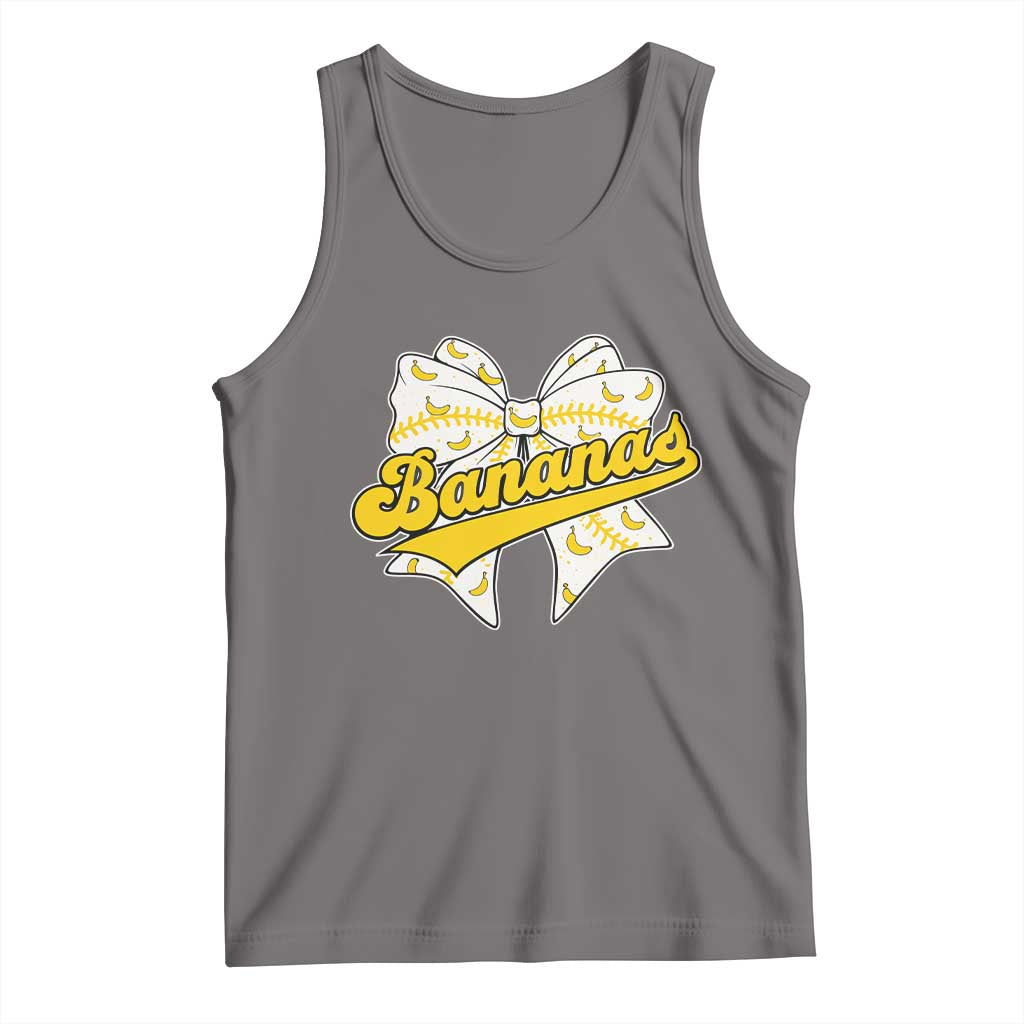 Bananas Coquette Bow Tank Top Retro Throwback Popular Fruit Humor Banana Classic TS10 Deep Heather Print Your Wear