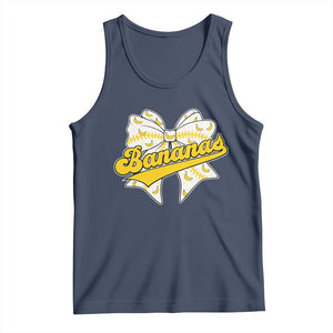 Bananas Coquette Bow Tank Top Retro Throwback Popular Fruit Humor Banana Classic TS10 Navy Print Your Wear