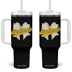 Bananas Coquette Bow Tumbler With Handle Retro Throwback Popular Fruit Humor Banana Classic TS10 One Size: 40 oz Black Print Your Wear