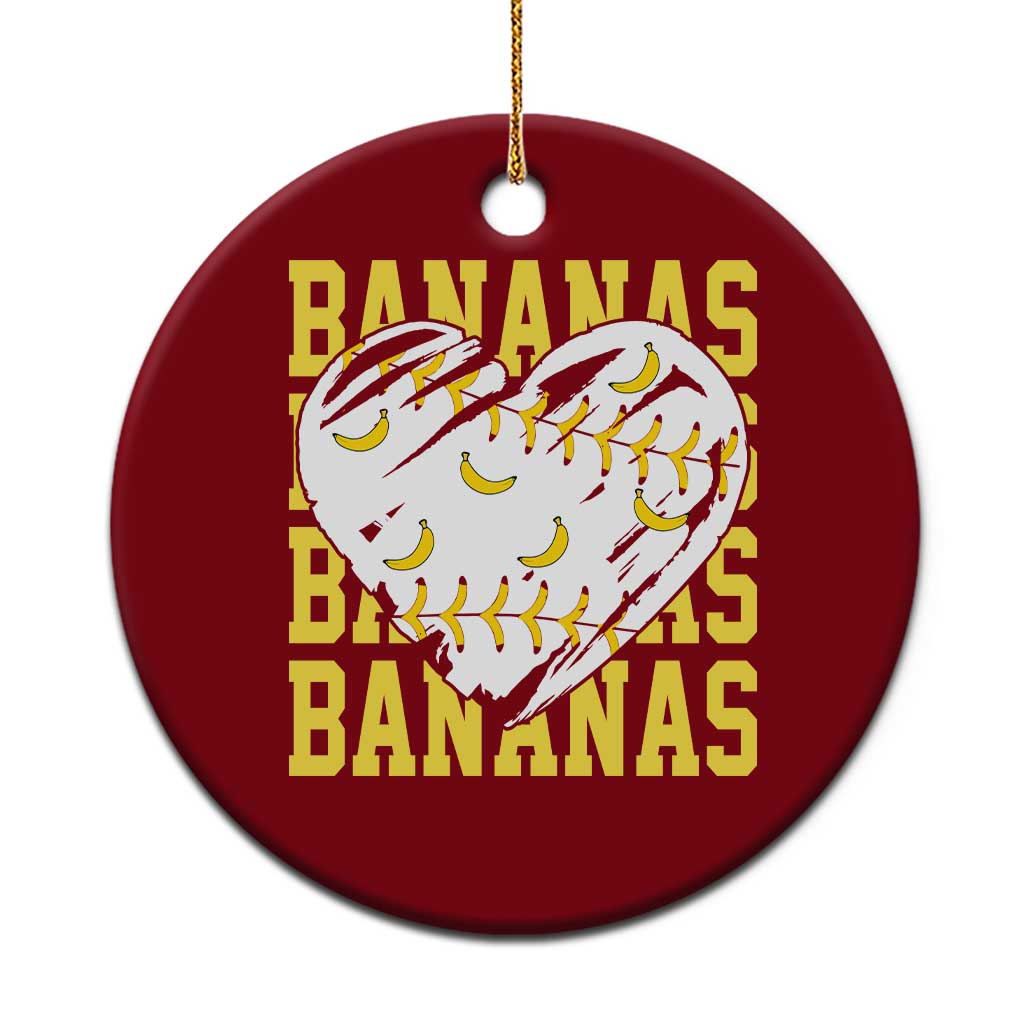 Retro Bananas Ceramic Ornament Vintage Baseball Heart Graphic Game Day Gifts TS10 1pc Red Print Your Wear