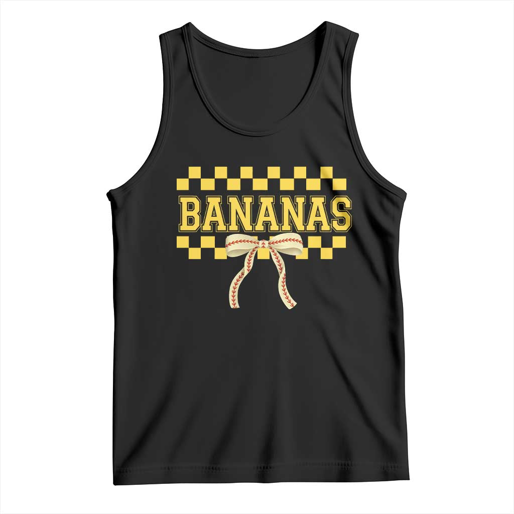 Bananas Coquette Bow Checkered Tank Top Women Girls Kids TS10 Black Print Your Wear