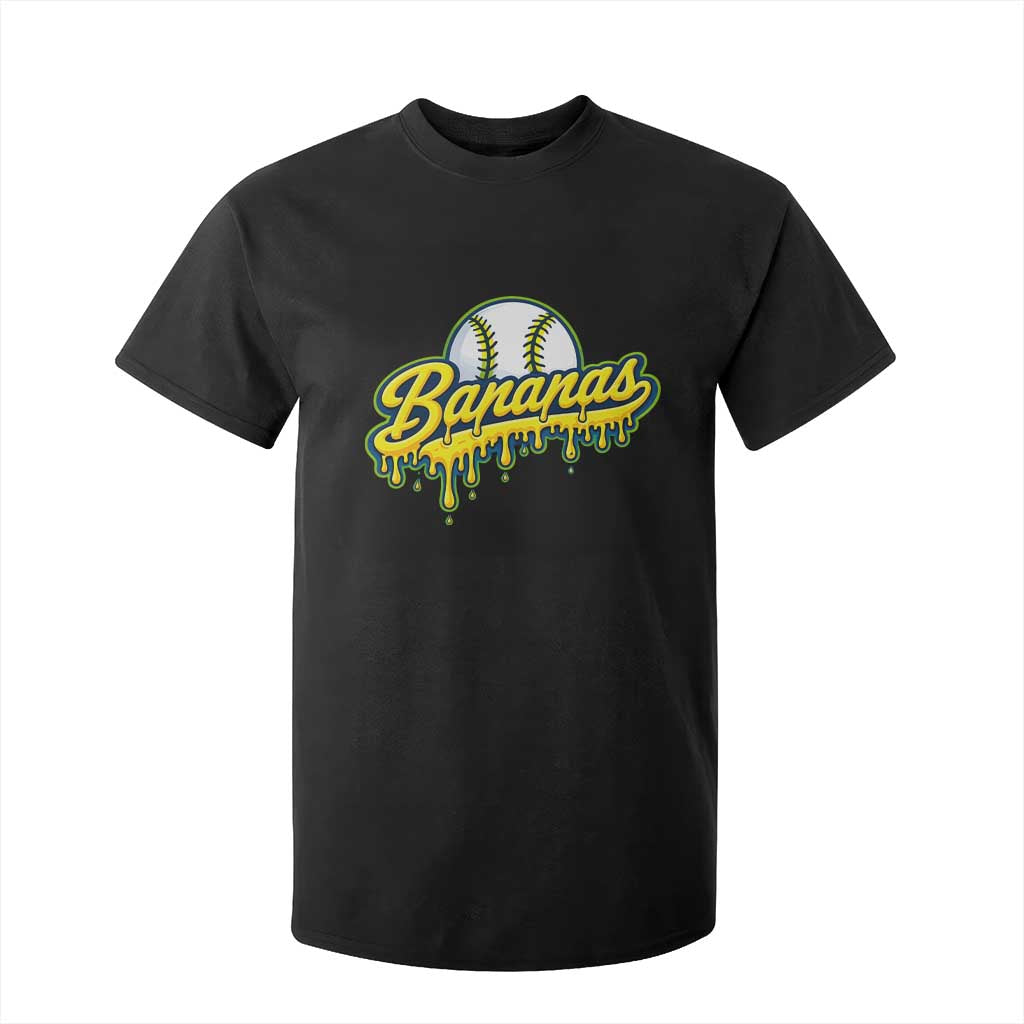 Funny Banana Baseball T Shirt For Kid Sports Team Baseball Drip Ice Cream Style TS10 Black Print Your Wear