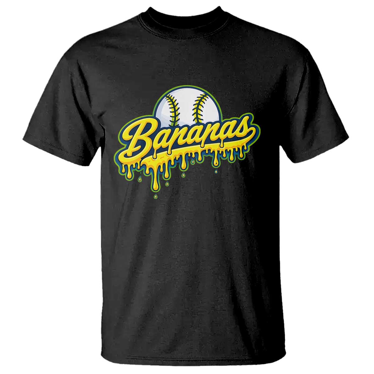 Funny Banana Baseball T Shirt Sports Team Baseball Drip Ice Cream Style TS10 Black Print Your Wear