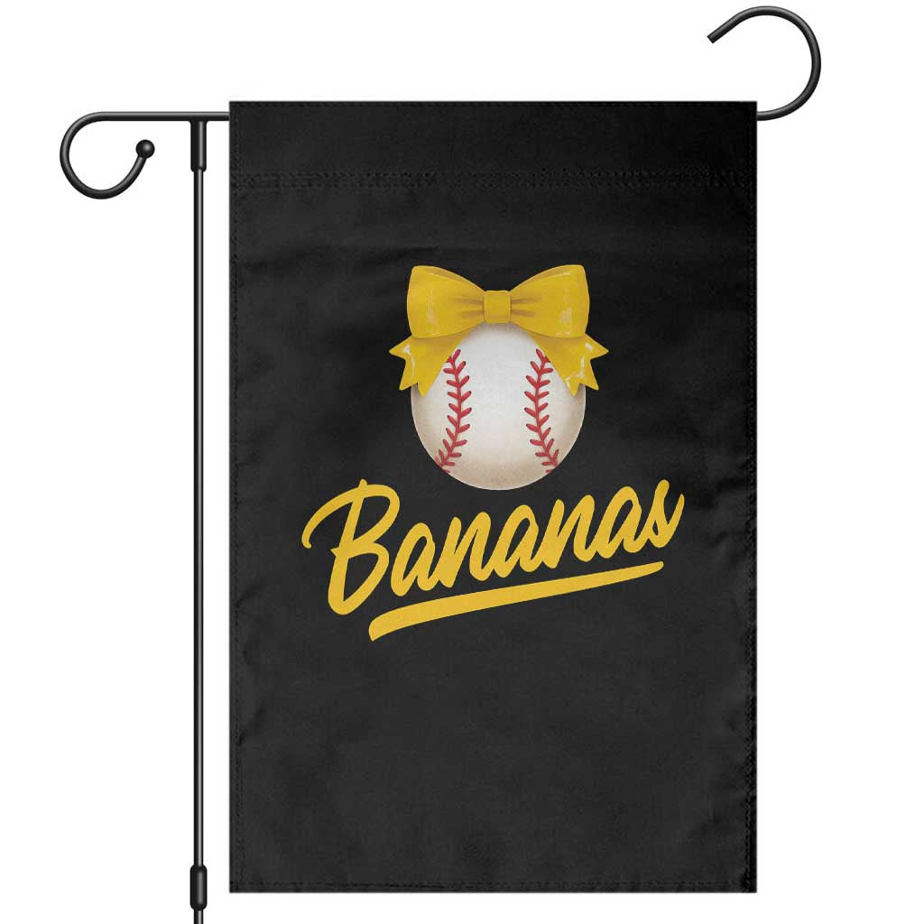 Bananas Coquette Bow Garden Flag Banana Retro Popular Fruit Humor Cute Girls Kids TS10 Black Print Your Wear