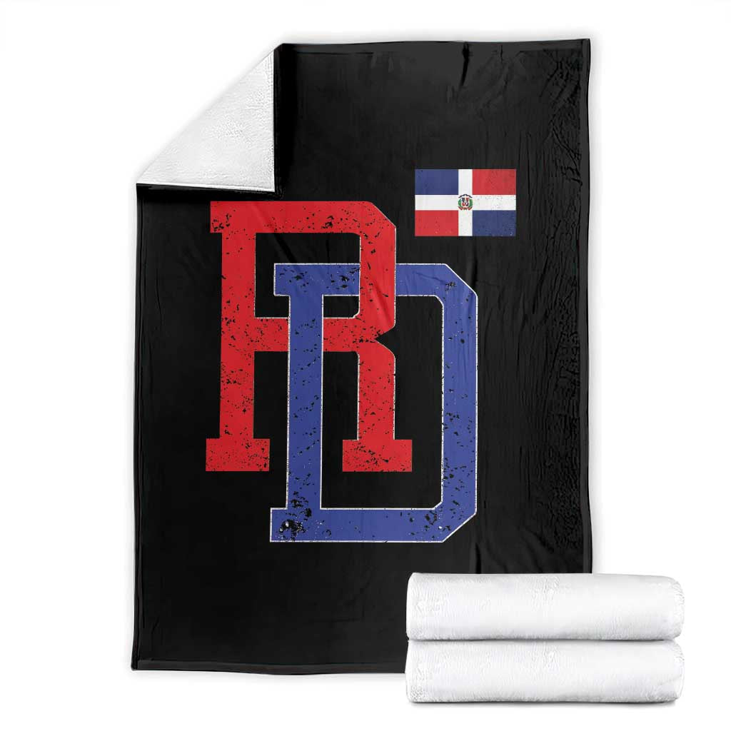 Dominican Republic Throw Blanket Distressed RD Flag Dominican Pride TS10 Black Print Your Wear