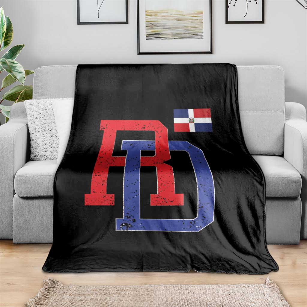 Dominican Republic Throw Blanket Distressed RD Flag Dominican Pride TS10 Print Your Wear