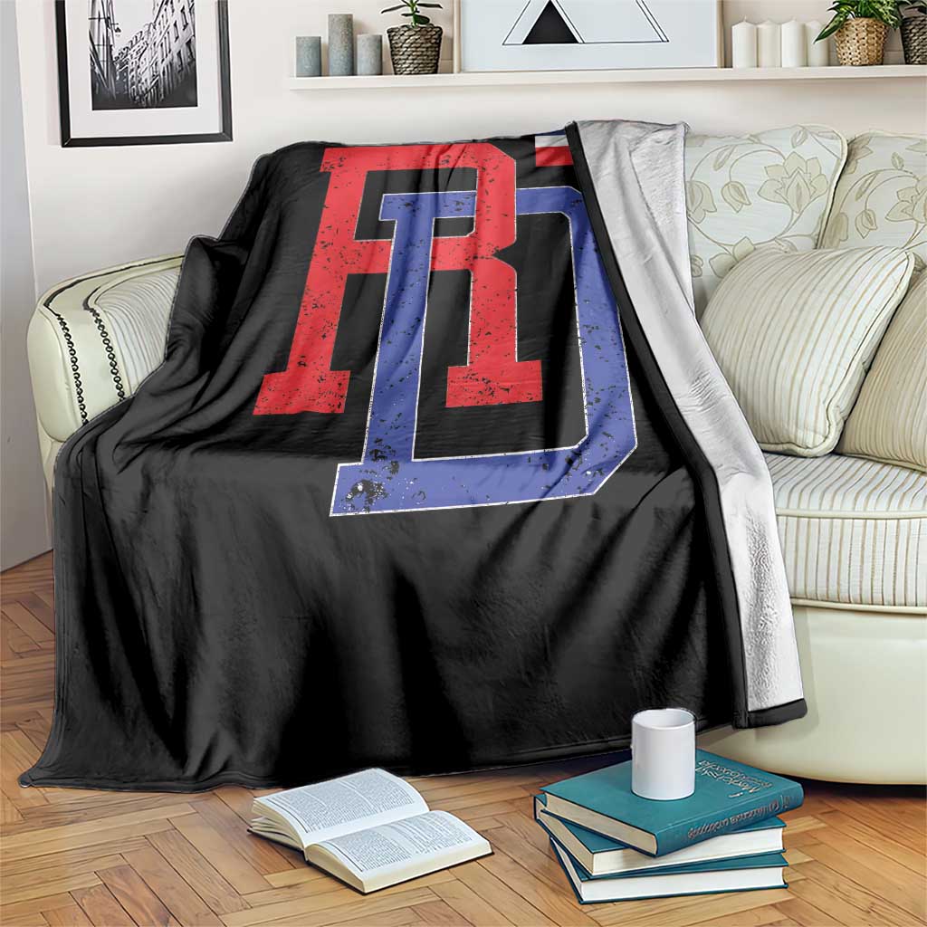 Dominican Republic Throw Blanket Distressed RD Flag Dominican Pride TS10 Print Your Wear