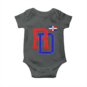 Dominican Republic Baby Onesie Distressed RD Flag Dominican Pride TS10 Dark Heather Print Your Wear