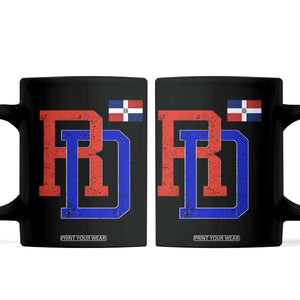 Dominican Republic Coffee Mug Distressed RD Flag Dominican Pride TS10 Black Print Your Wear