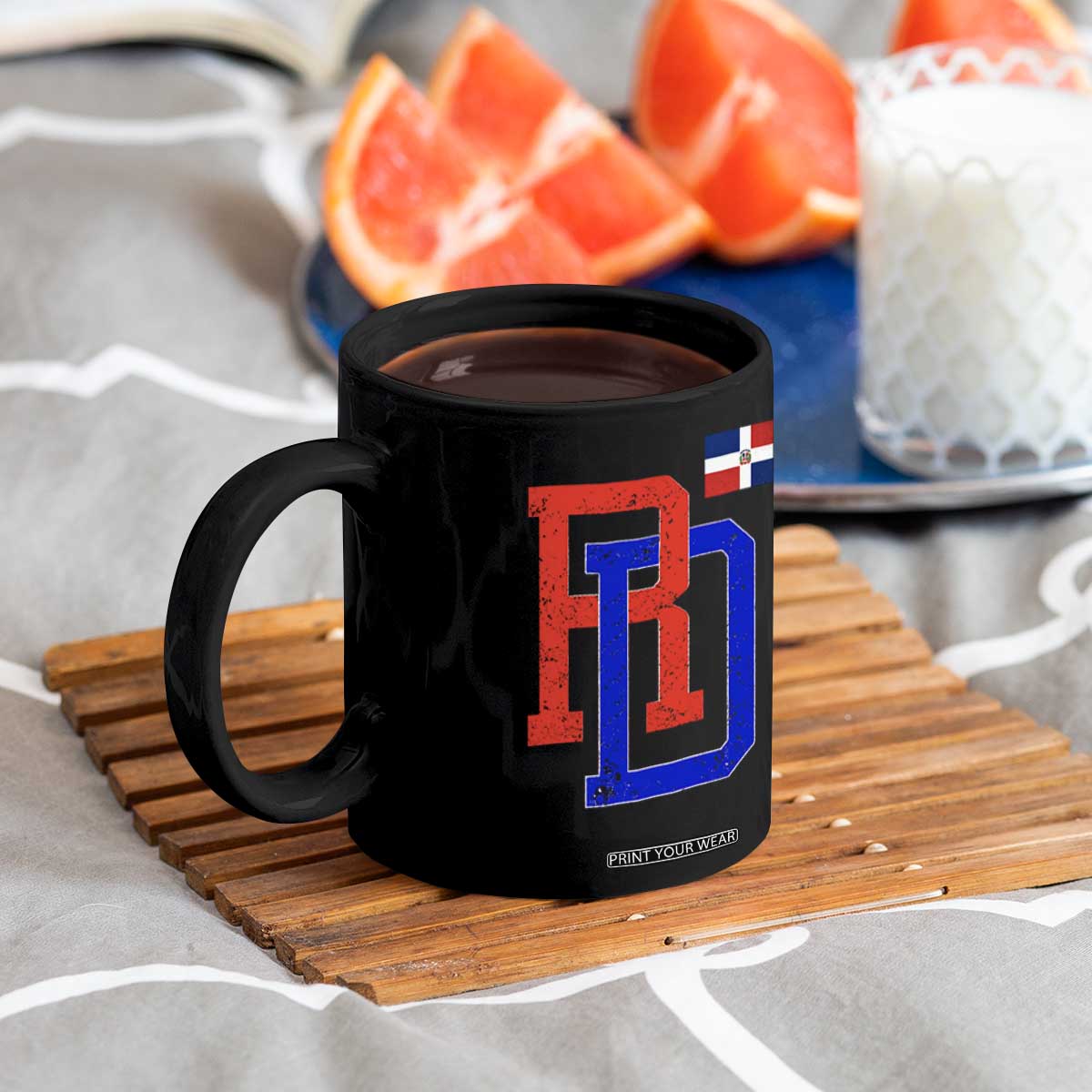 Dominican Republic Coffee Mug Distressed RD Flag Dominican Pride TS10 Print Your Wear