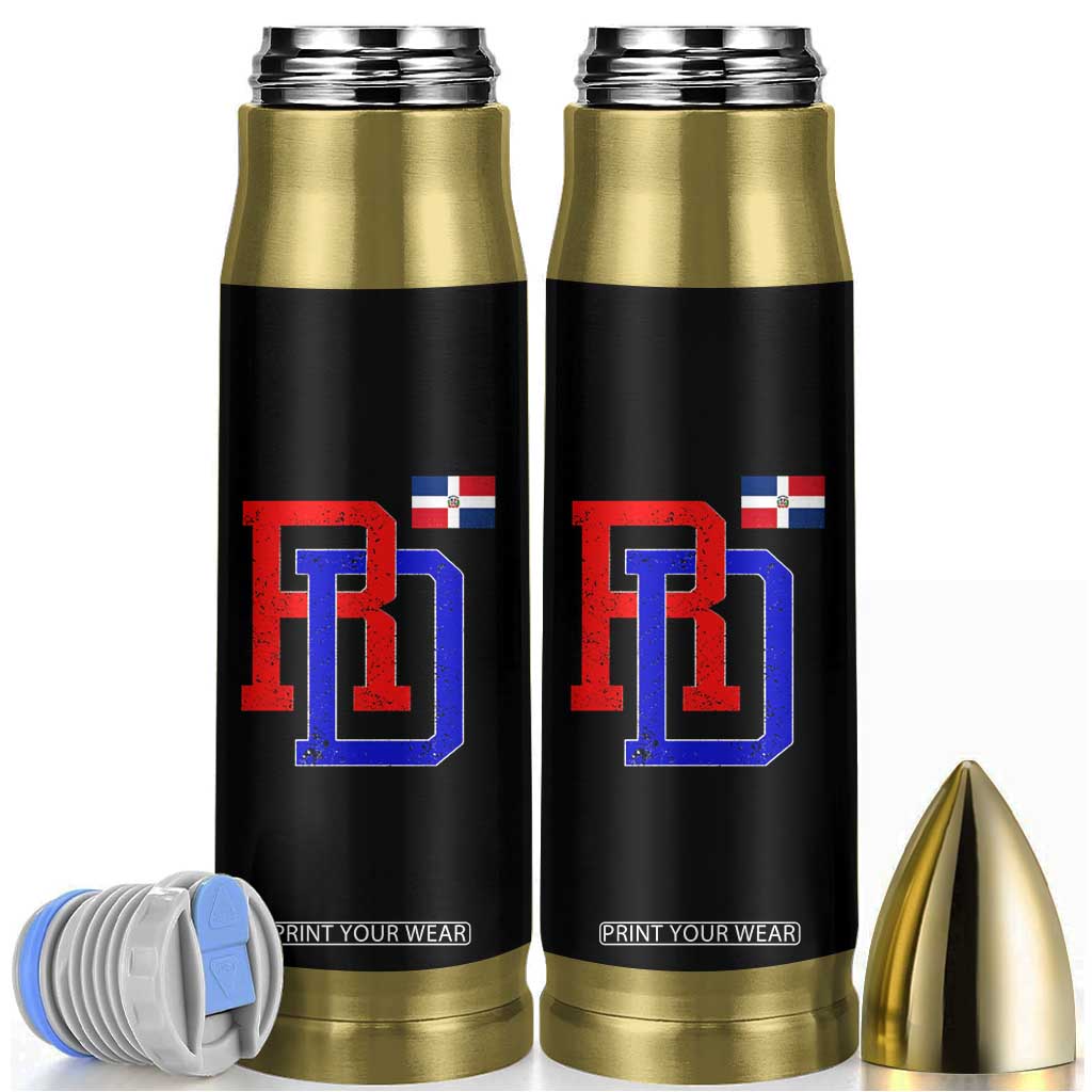 Dominican Republic Bullet Tumbler Distressed RD Flag Dominican Pride TS10 Black Print Your Wear