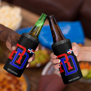 Dominican Republic 4 in 1 Can Cooler Tumbler Distressed RD Flag Dominican Pride TS10 Print Your Wear