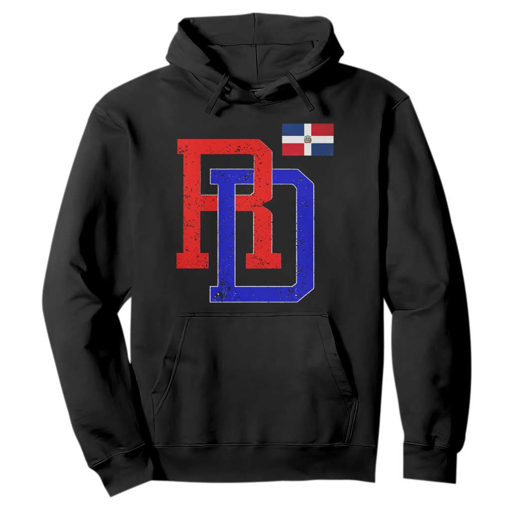 Dominican Republic Hoodie Distressed RD Flag Dominican Pride TS10 Black Print Your Wear