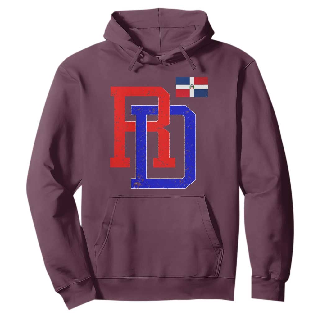 Dominican Republic Hoodie Distressed RD Flag Dominican Pride TS10 Maroon Print Your Wear