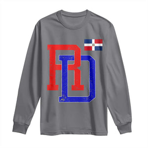 Dominican Republic Long Sleeve Shirt Distressed RD Flag Dominican Pride TS10 Charcoal Print Your Wear